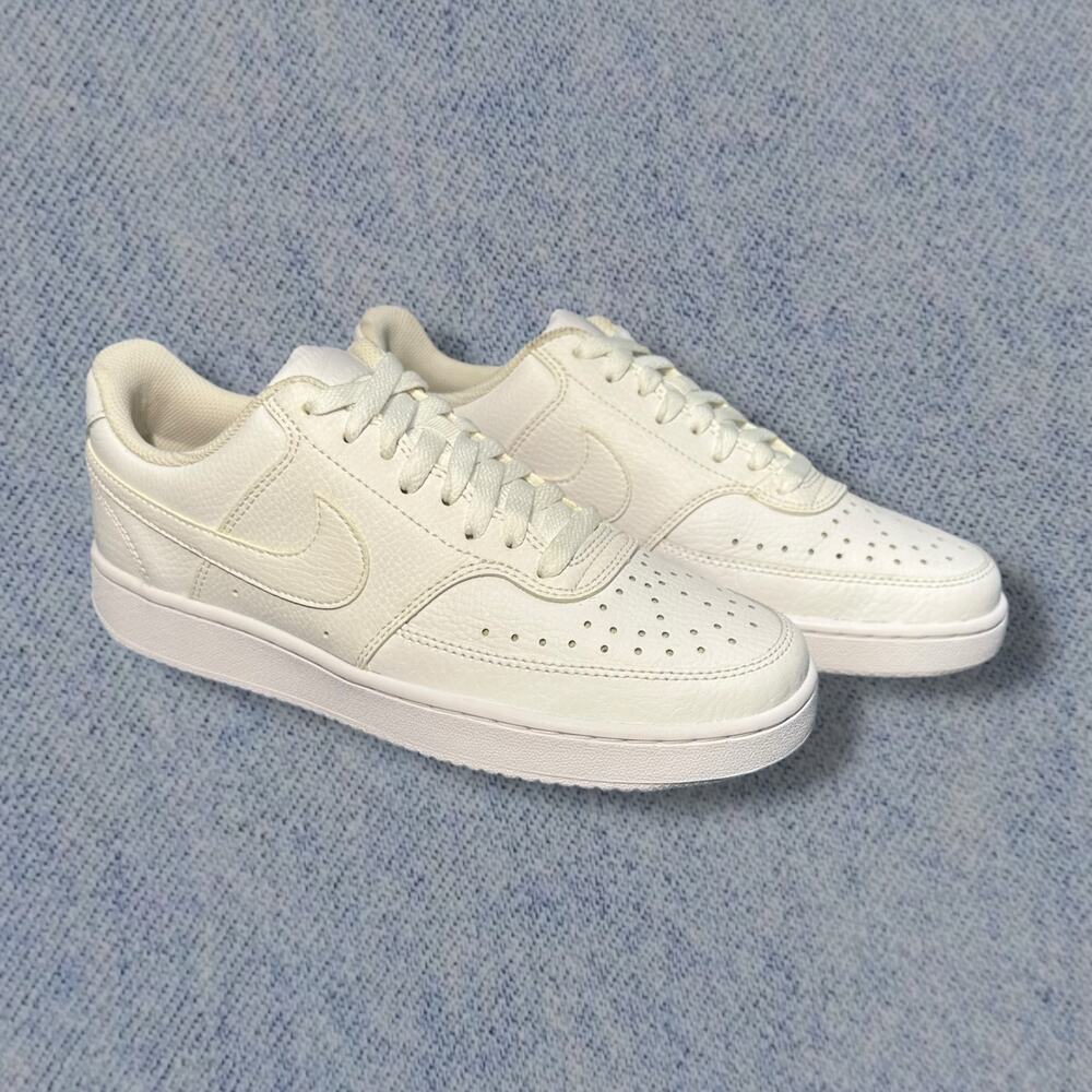 Nike Court Vision Low White Leather Sneakers - Women’s Size 8